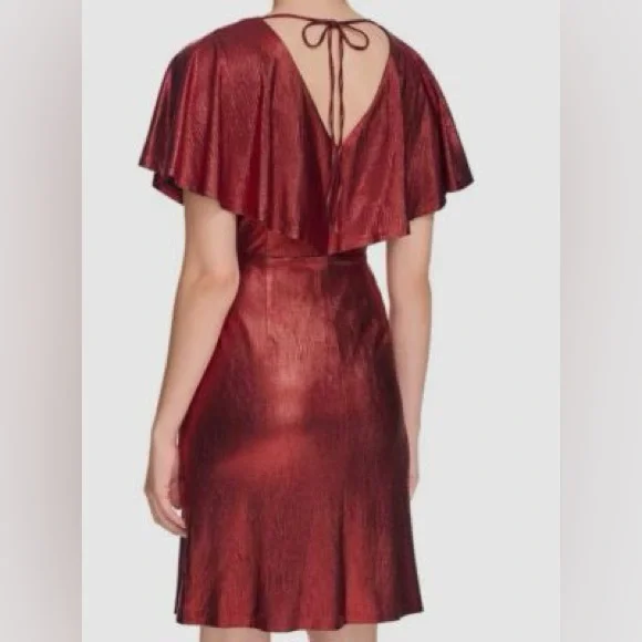 Kensies Women's Flutter-Sleeve Wrap Dress - Picture 2 of 4